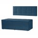 Kit Cabeceira Painel e Calçadeira Baú Solteiro 0,90m Roma Suede Azul Marinho Dal Poz Estofados