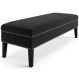 Banco | Banqueta Sofia 1,40m com Tachas Suede Preto - Inova Decor