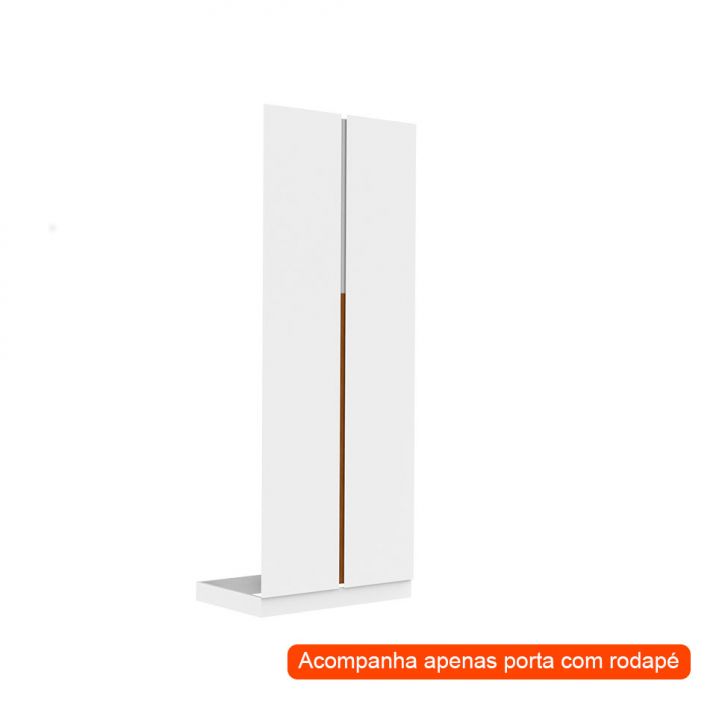 Kit 2 Portas Articuladas Para Módulo New Tuyo Com Rodapé Branco 90 Cm
