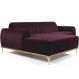 Sofá 5 Lugares com Chaise Esquerdo Para Sala Molino 320cm D02 Veludo Roxo Grape B-292 - Lyam Decor