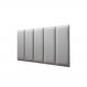 Placas Cabeceira Modulada Reta Adesiva Solteiro Estofada 100cm x 60cm Kit 5 Placas - Courino Cinza