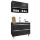 Armário de Cozinha Com Nichos CP01 Com Pia 100cm Z34 Preto - Mpozenato