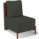Poltrona Decorativa Sala de Estar Living Pés Madeira Hungria L02 Couríssimo Marrom Linho Verde Musgo - Lyam