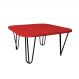 Mesa De Centro Pés Hairpin Legs Lateral De Apoio Para Sala Estar Dormitório Vermelho Laca