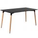 Mesa de jantar retangular Eames 80 x 140 cm preto + 4 cadeiras Eiffel DSW Preto