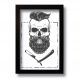 Quadro Decorativo Barbearia Barber Shop Skull 33x43 cm