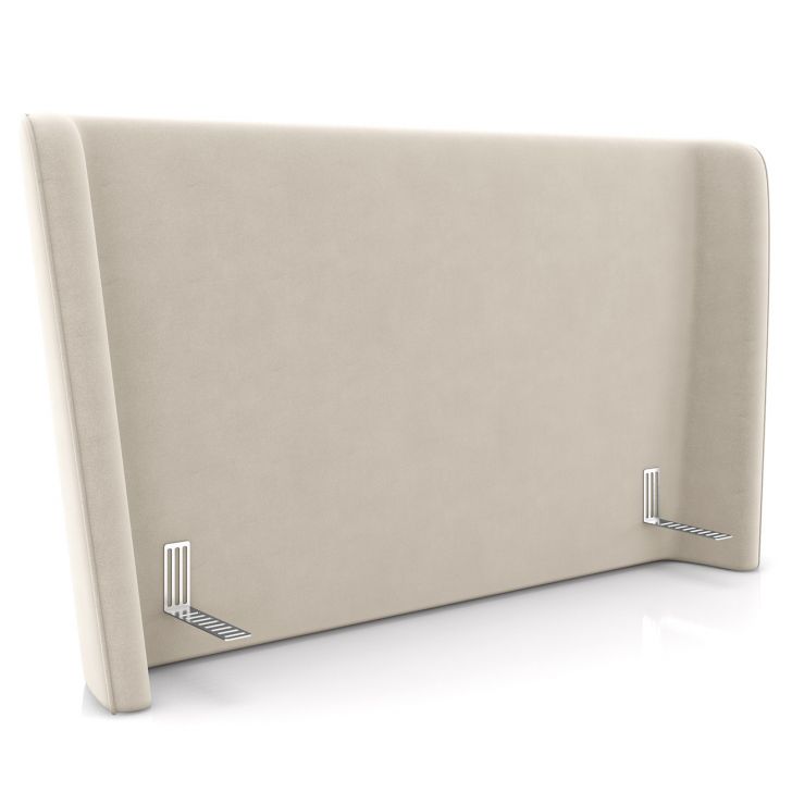 Cabeceira Cama Box King 195cm Nicea P02 Veludo Bege - Mpozenato