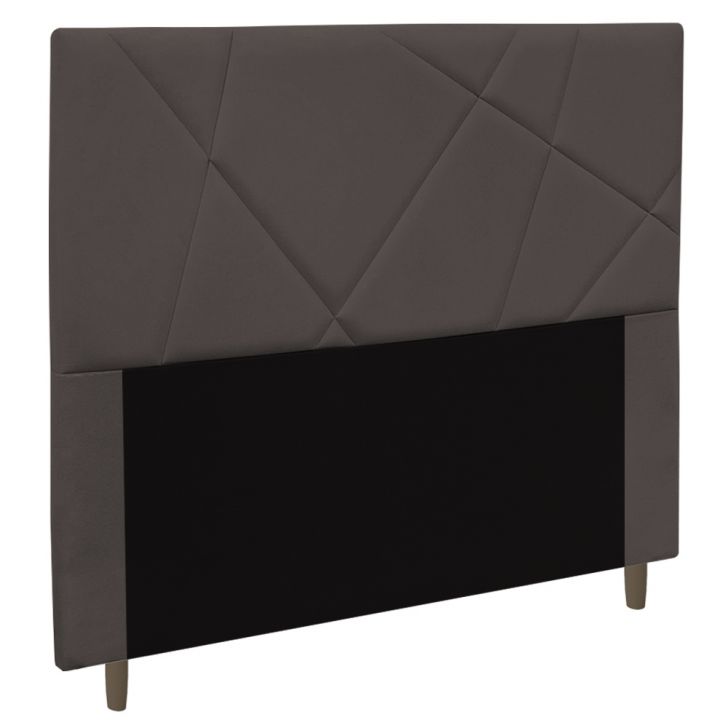 Cabeceira Cama Box Solteiro Mali 90cm Suede Marrom - Desk Design