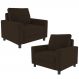 Kit 02 Poltronas Decorativas Para Sala De Estar E Recepção Malta L02 Suede Marrom - Lyam Decor