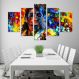 Conjunto de 5 Telas Decorativas em Canvas Maicon Jackson Color 90 x160