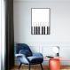 Quadro Instrumento Musical Piano 43x30 Filete Preto