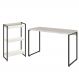 Kit Escritório Estante Areta 3 Prateleiras com Mesa Industrial Aspen 120cm C01 Snow - Lyam Decor