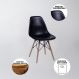 Cadeira Charles Eames Wood Dkr Eiffel Abs Preta