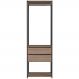 Closet Modulado 60x45x183cm 3 Prateleiras 2 Gavetas 1 Cabideiro ProDecor em MDP Montana e Preto