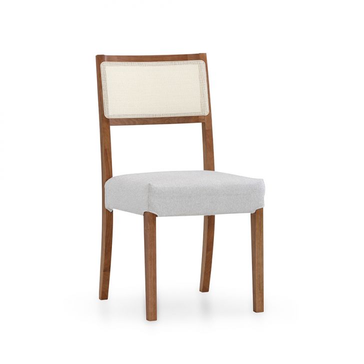 Cadeira Webber Linho Cru e Avelã