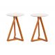 Conjunto com 2 Mesas Laterais Classic Off White e Amêndoa