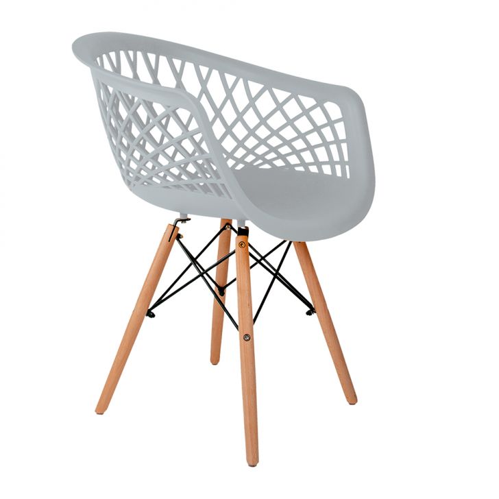 Cadeira Web Branca e Madeira