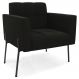 Poltrona Para Sala Pés Metálicos Preto Ana Suede Preto - Ibiza