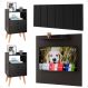 Kit 2 Mesinhas Gavetas Painel Preto Tv 32 Polegadas Prateleira Cabeceira Suede Almofadada Cama Box King Size 1,95 - Lojas RPM