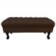 Puff Calçadeira Retrô 1,20 Metro Luis Xv Capitonê Suede Marrom - DS Estofados