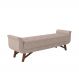 Puff Recamier Calçadeira 160cm Base Madeira Neville Z37 Linho Areia - Mpozenato