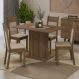 Conjunto Sala de Jantar Mesa Tampo de Madeira 4 Cadeiras Rustic/Crema/Bege Sheila Madesa