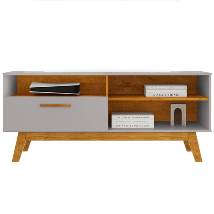 Rack Bancada Tv 55 Pol 136 cm Paladio Off White Naturalle BECHARA