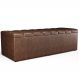 Calçadeira Recamier Baú Para Cama De Casal Dália 140x50 Cm W01 Couríssimo Marrom - Lyam Decor