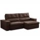 Sofá Retrátil Reclinável Para Sala 3 Lugares 230cm Bryant L06 Couro Marrom - Lyam Decor