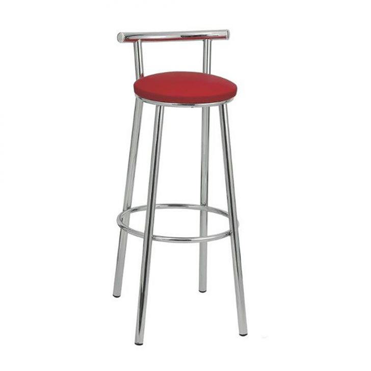 Banqueta Petrópolis Cromado e Vermelha