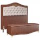 Cabeceira Cama Box Casal King 195cm Com Calçadeira Baú Imperial J02 Facto Marrom/Bege - Mpozenato