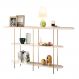 Aparador Decorativo Infinity Sala de Estar Tampo em Vidro e Pés em Aço Off White G26 - Hb Móveis