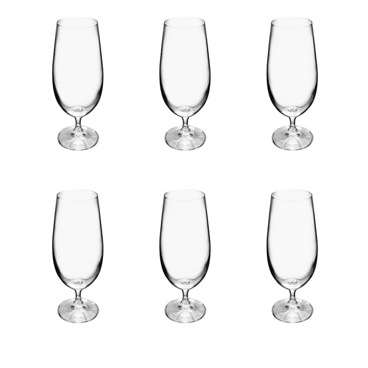 Kit Com 6 Taças De Cerveja Gaston Transparente 380 Ml
