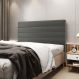 Cabeceira Atlas 195 para Cama King N-023 Veludo Cinza Claro Aradecor