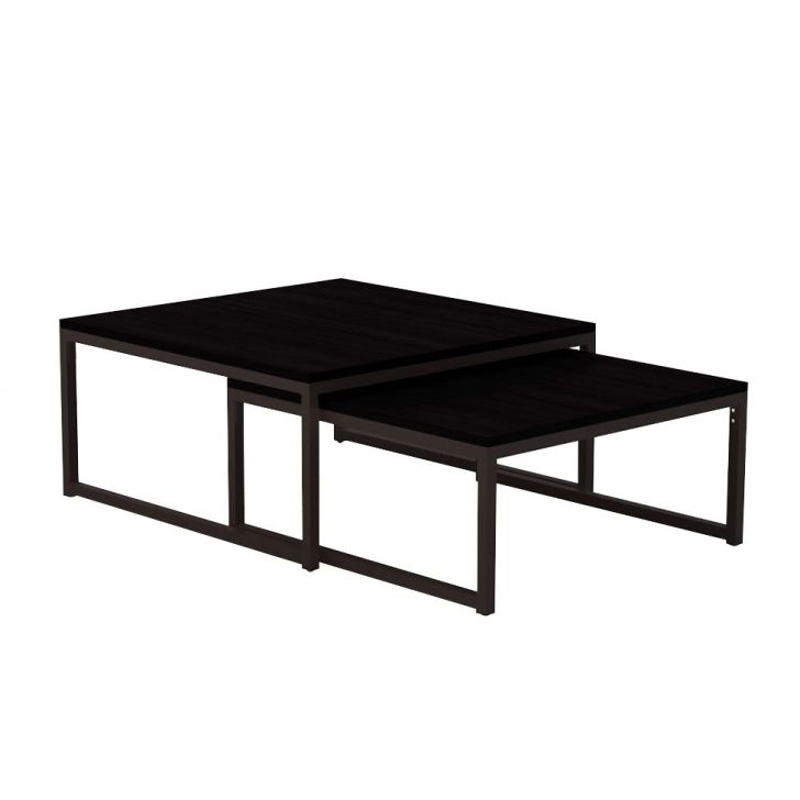 Mesa de Centro Quadrada Catarina Wood Preta