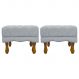 Kit 2 Puff Decorativo Retangular Para Sala Quarto Penteadeira Duque Luxo Bouclé Capitonê Cinza