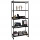 Estante Multiuso 5 Prateleiras Escritório Estilo Industrial Form C01 187x80 cm Preto Onix - Lyam Decor
