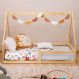 Mini Cama Infantil Montessoriana Casinha de madeira com estrado Wilma Natural