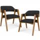 Kit 02 Cadeiras Para Sala de Jantar e Estar Living Estofada Suran L02 Linho Chumbo - Lyam