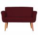 Namoradeira Decorativa Isabela Pés Palito Suede Bordô - DS Estofados