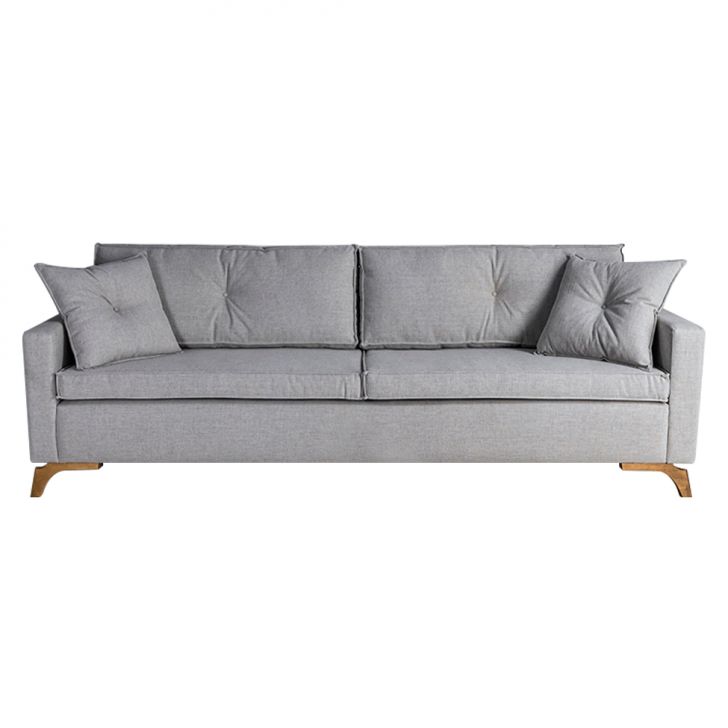 Image of Sofá 3 Lugares Viena Linho Cinza 230 Cm PLA-SO964UP01HTEMOB
