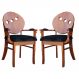 Kit 2 Poltronas Decorativas Sala de Jantar Teseu Madeira Maciça Poliéster Preto/Imbuia G42 - Gran Belo