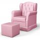 Poltrona de Amamentação Balanço e Puff Letícia Rosa - Phoenix