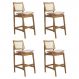 Conjunto 4 Banquetas Atlântida Amêndoa e Linho Off White - WP 59120