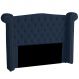 Cabeceira Solteiro 90cm Decorativa Ayla Veludo Azul Marinho - Montanaris Decor