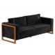 Image of Sofá 2 Lugares Lin Veludo Preto e Amêndoa 180 cm MO173UP90WCNMOB