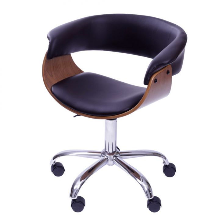 Cadeira de Escritório Secretária Elba Café e Madeira