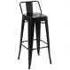 Banqueta alta Iron Tolix com encosto 76 cm Preto semibrilho