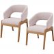 Kit 02 Cadeiras de Jantar e Estar Living Estofada Lince L02 Suede Rosê - Lyam Decor