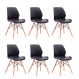 Conjunto com 6 Cadeiras Eames Eiffel Rubi Preto